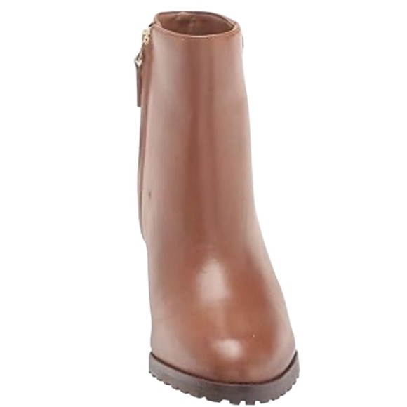 Ralph Lauren SHALEY-BO-CWD Polo Burnished Calf Booties Tan - Picture 2 of 7